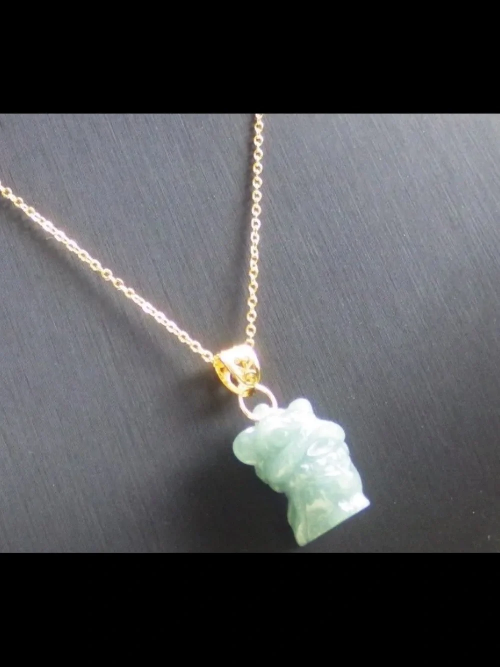 Certificate jadeite Jade Sterling silver 925 light green blue lion dance pendant
